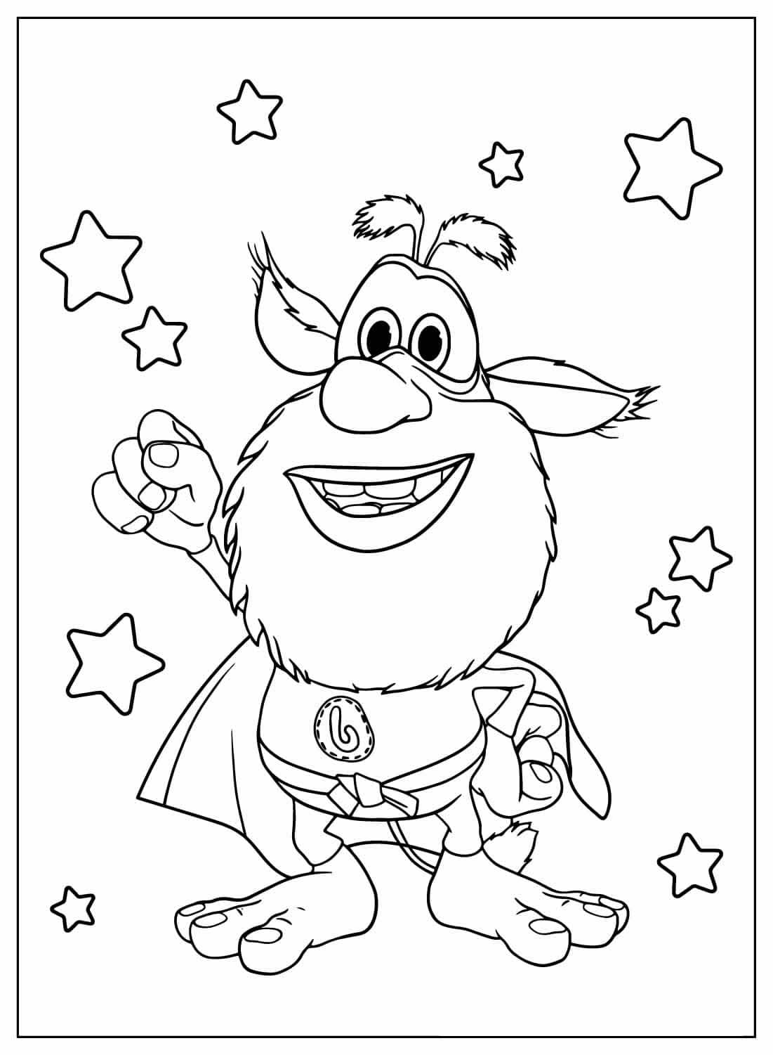 Fisa de colorat cu Booba super erou 20